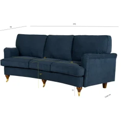 Soffa Howard Watford Deluxe - Svängd howard soffa 225 cm + Fläckborttagare för möbler