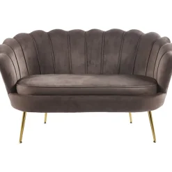 Soffa i brun sammet 133 cm - Kingsley + Textilrengöring för möbler