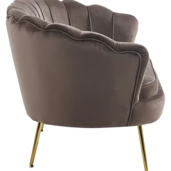 Soffa i brun sammet 133 cm - Kingsley + Textilrengöring för möbler