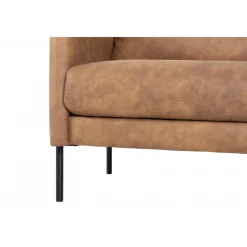 Soffa i brunt ecoläder 156 cm + Fläckborttagare för möbler