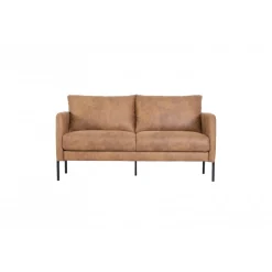 Soffa i brunt ecoläder 156 cm