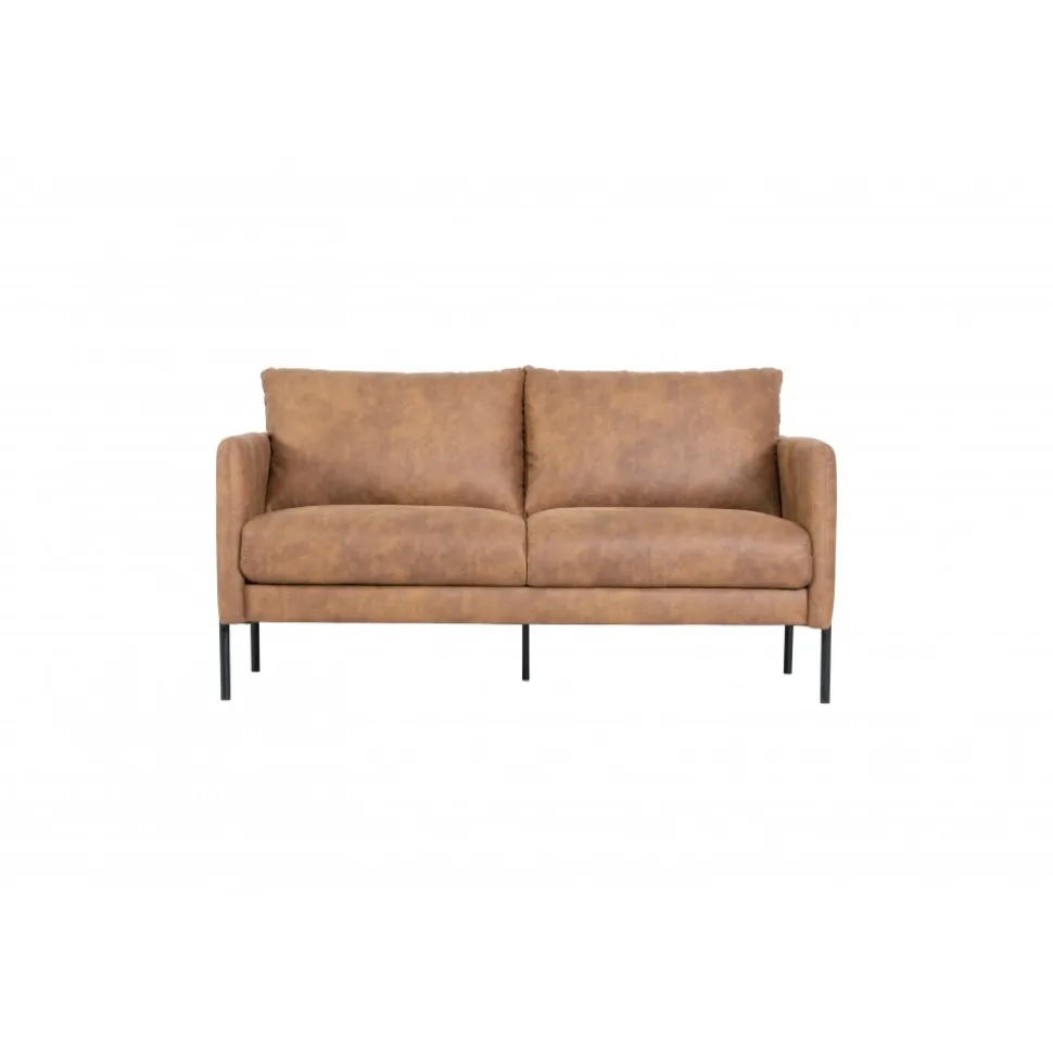 Soffa i brunt ecoläder 156 cm