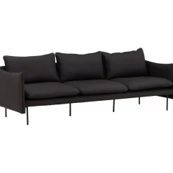 Soffa i svart microfiber 234,5 cm