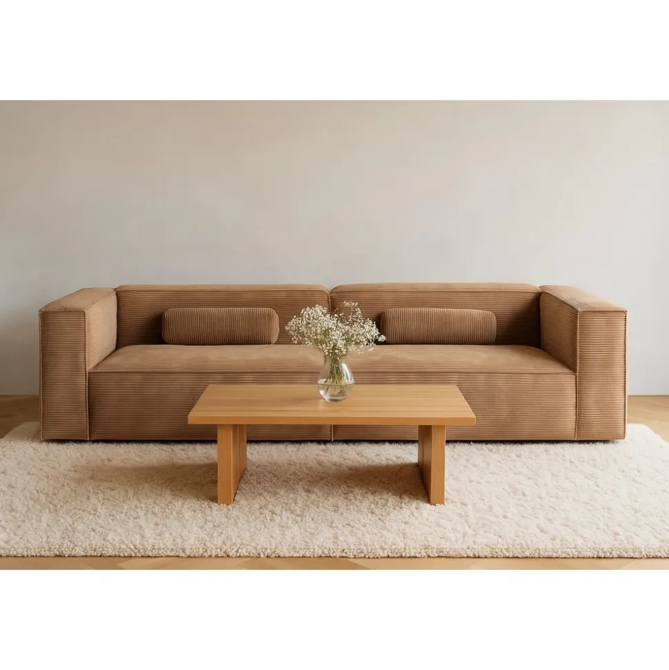 Soffa Madison XL 300 cm - Ljusbrun bredrandig manchester