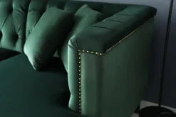 Soffa med divan grön sammet - Bellas