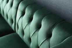 Soffa med divan grön sammet - Bellas