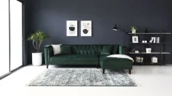 Soffa med divan grön sammet - Bellas + Fläckborttagare för möbler