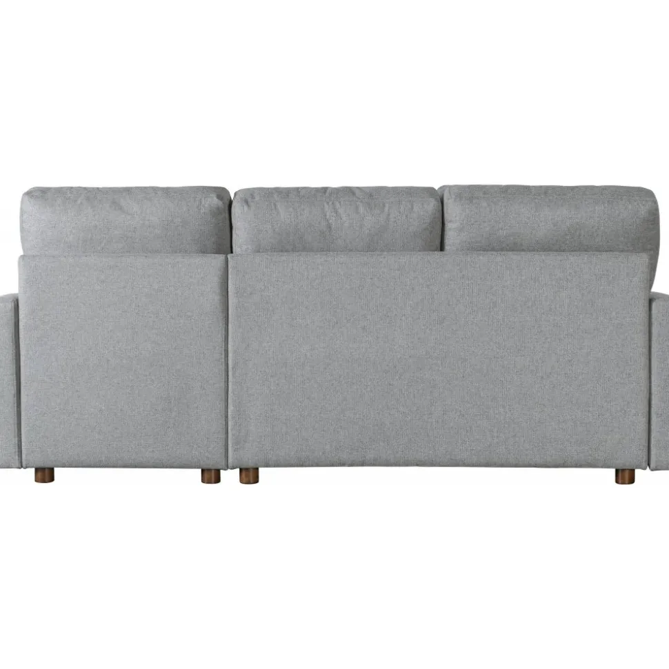 Soffa med förvaring grå 214 cm bred