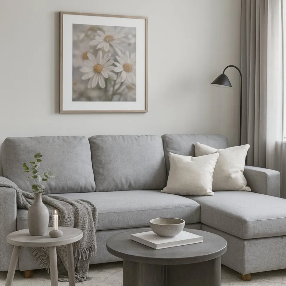 Soffa med förvaring grå 214 cm bred + Textilrengöring för möbler