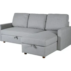 Soffa med förvaring grå 214 cm bred + Textilrengöring för möbler