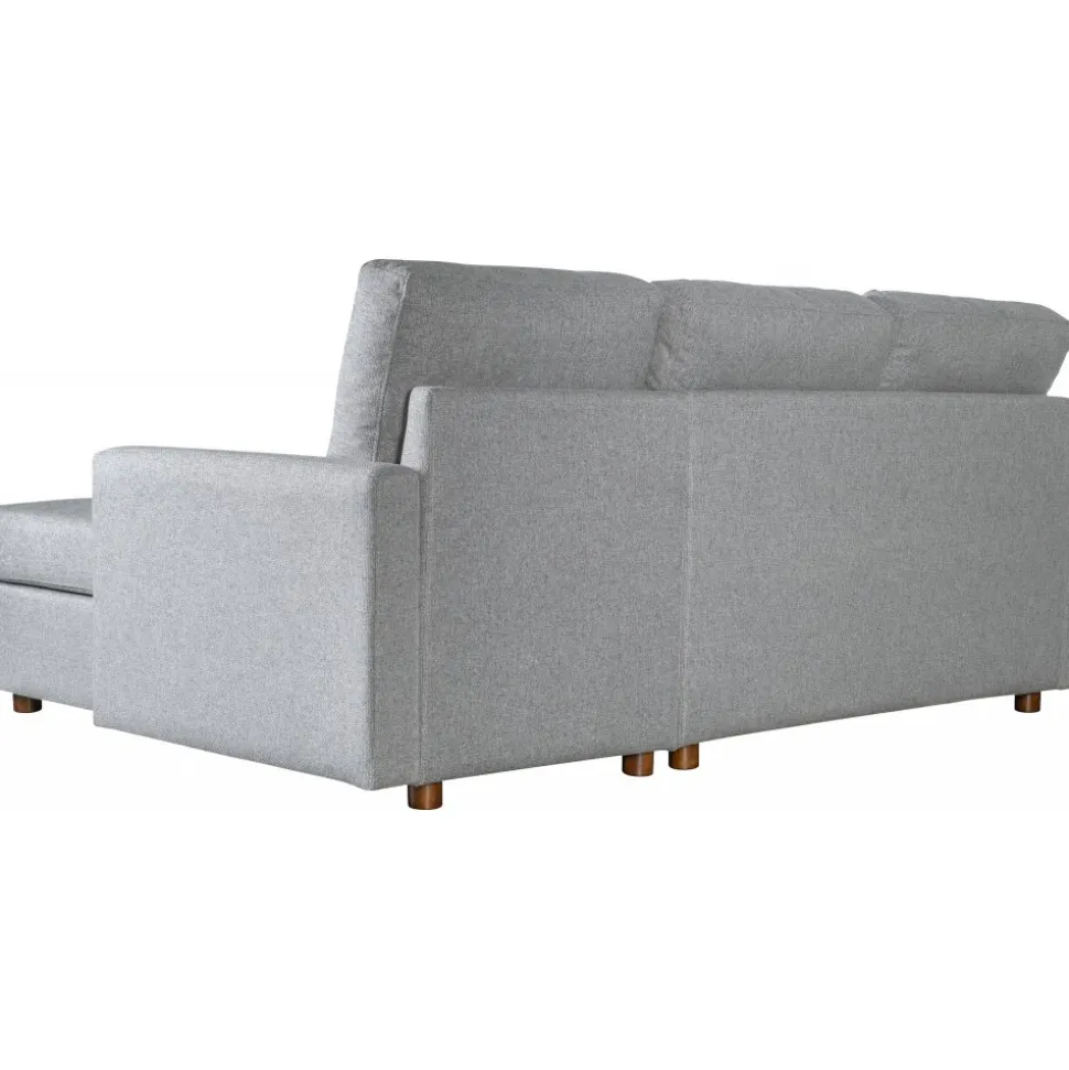 Soffa med förvaring grå 214 cm bred + Textilrengöring för möbler