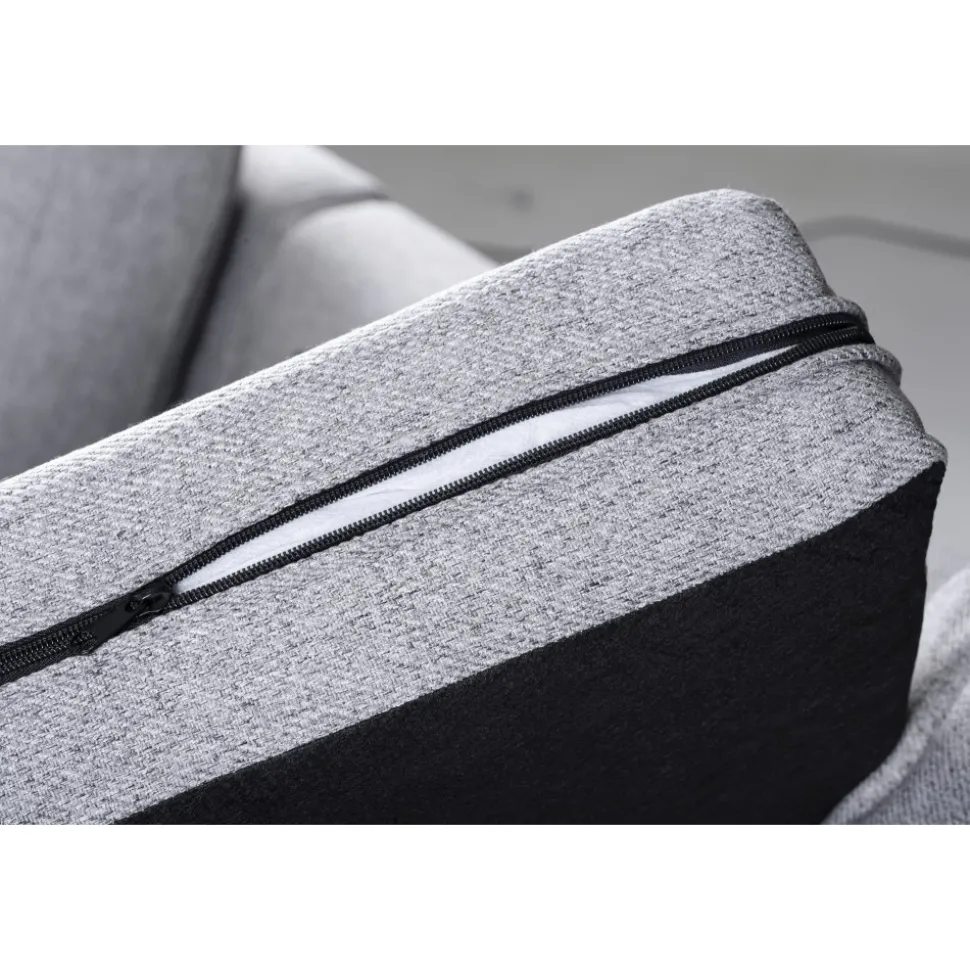 Soffa med vändbar divan grå 283 cm