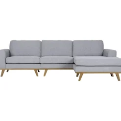 Soffa med vändbar divan grå 283 cm