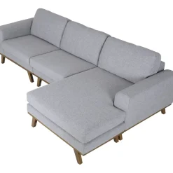 Soffa med vändbar divan grå 283 cm