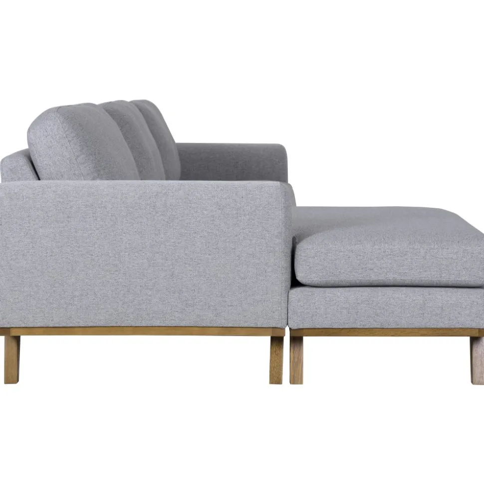 Soffa med vändbar divan grå 283 cm