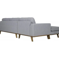 Soffa med vändbar divan grå 283 cm