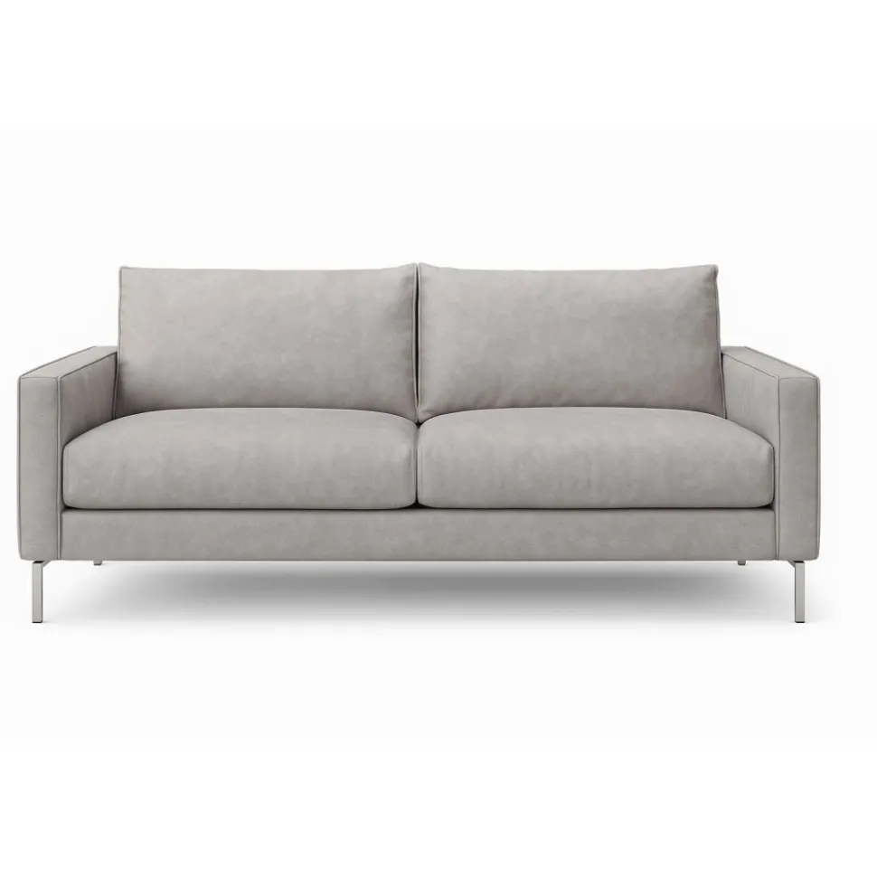 Soffa Nordic 219 cm - Gråbeige läderimitation