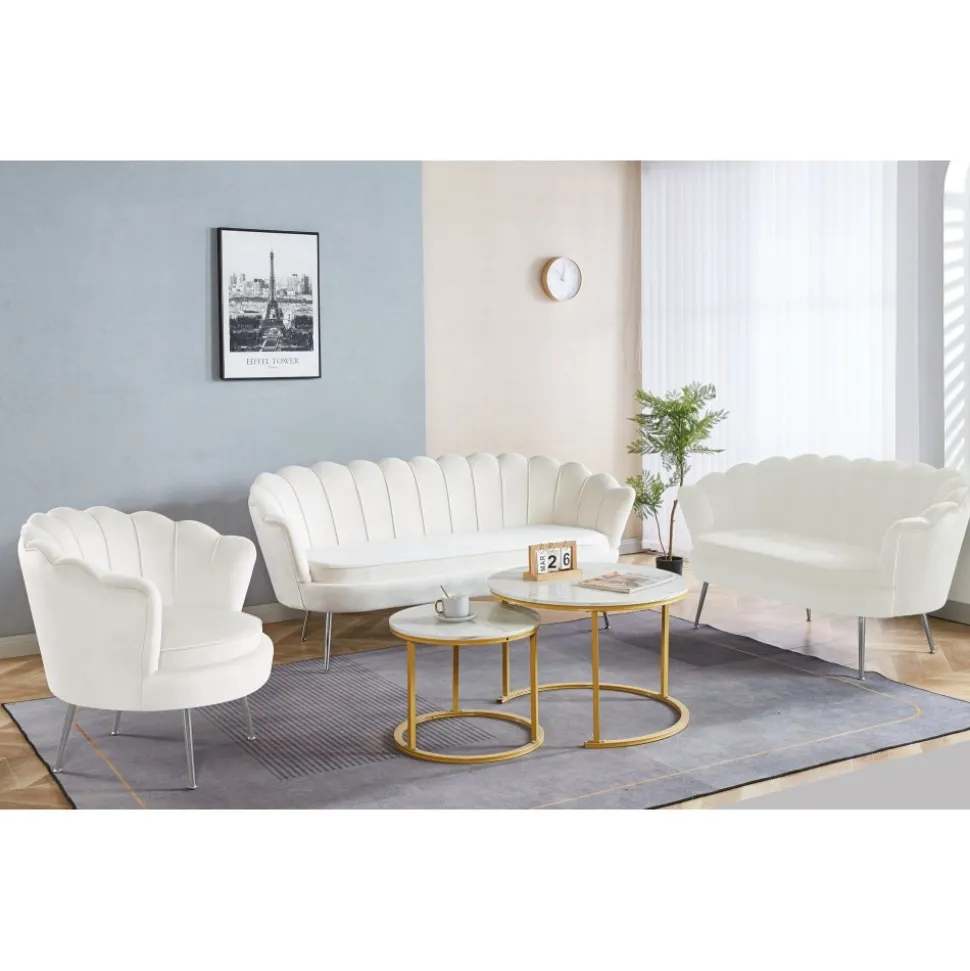 Soffa offwhite 3-sits - 180 cm - Kingsley