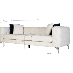 Soffa 3-sits - 237 cm + Fläckborttagare för möbler