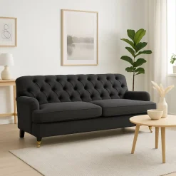 Soffa 3-sits 215 cm - Mörkgrå - Howard Barkley