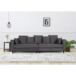 Soffa 4-sits 270 cm antracit tyg - Brandy + Textilrengöring för möbler