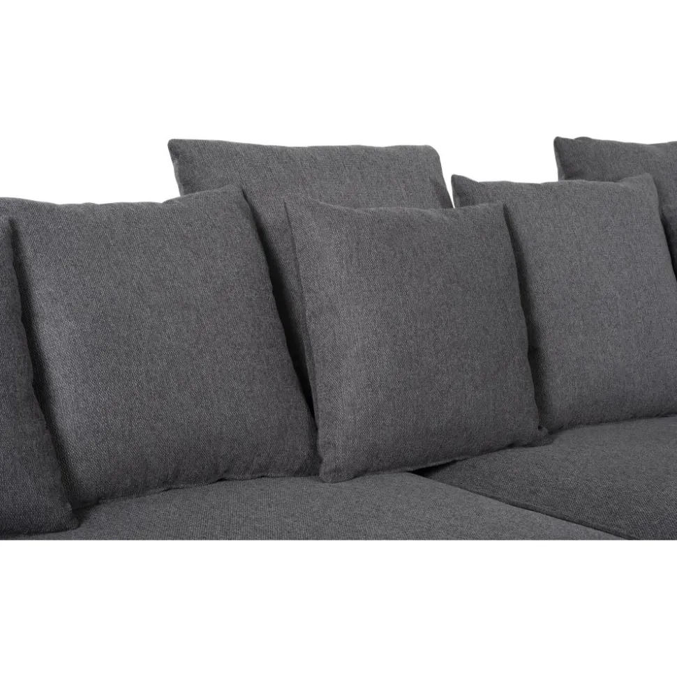 Soffa 4-sits 270 cm antracit tyg - Brandy + Textilrengöring för möbler