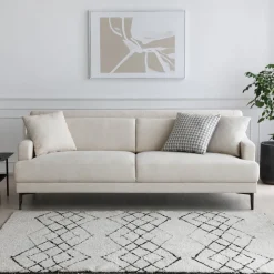 Soffa 3-sits beige modern - Hanna + Fläckborttagare för möbler