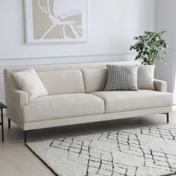 Soffa 3-sits beige modern - Hanna + Fläckborttagare för möbler