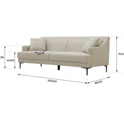 Soffa 3-sits beige modern - Hanna