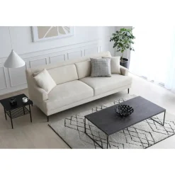 Soffa 3-sits beige modern - Hanna