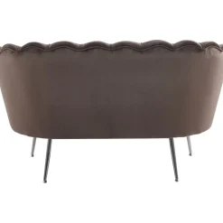 Soffa 2-sits brun sammet med kromade ben + Fläckborttagare för möbler