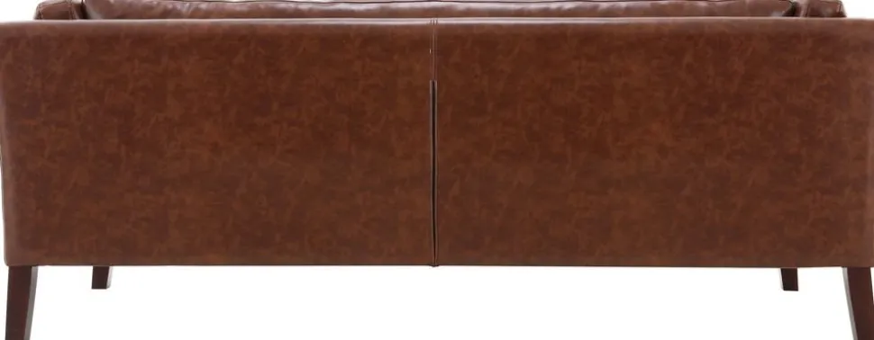 Soffa 3-sits brun vintage PU 198 cm - Heritage + Textilrengöring för möbler