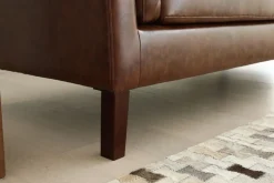 Soffa 3-sits brun vintage PU 198 cm - Heritage + Textilrengöring för möbler