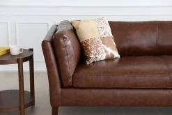 Soffa 3-sits brun vintage PU 198 cm - Heritage