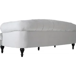 Soffa 3-sits chesterfield beige sammet