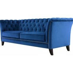 Soffa 3-sits Chesterfield Blå - Milton
