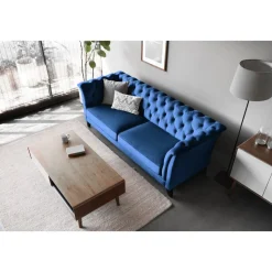 Soffa 3-sits Chesterfield Blå - Milton