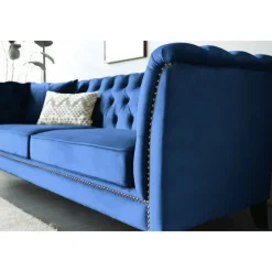 Soffa 3-sits Chesterfield Blå - Milton