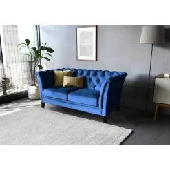 Soffa 2-sits chesterfield blå - Milton