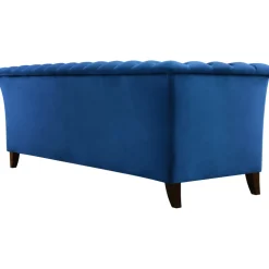 Soffa 3-sits Chesterfield Blå - Milton + Textilrengöring för möbler