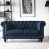 Soffa 2-sits chesterfield blå - Herron