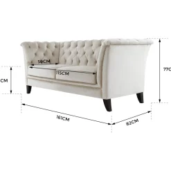 Soffa 2-sits chesterfield beige - Milton + Möbeltassar