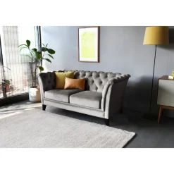 Soffa 2-sits chesterfield grå - Henry