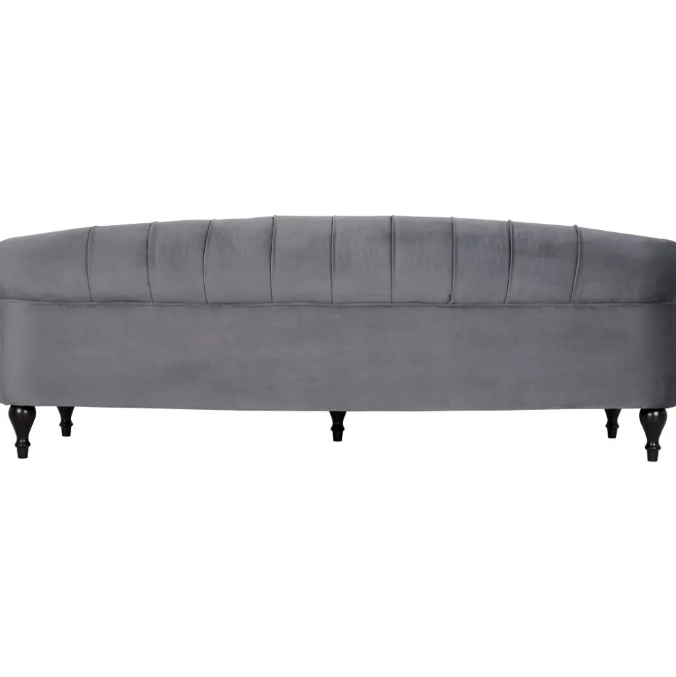 Soffa 3-sits chesterfield grå sammet
