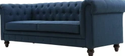 Soffa 3-sits chesterfieldsoffa blå - Herron