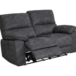 Soffa 2-sits elektrisk ställbar recliner - Grå + Textilrengöring för möbler