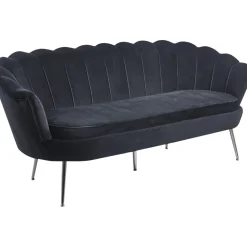 Soffa 3-sits i svart sammet - Kingsley