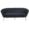 Soffa 3-sits i svart sammet - Kingsley + Textilrengöring för möbler