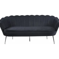 Soffa 3-sits i svart sammet - Kingsley + Textilrengöring för möbler
