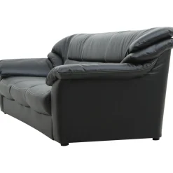 Soffa 3-sits svart konstläder - Dominic + Textilrengöring för möbler